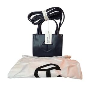 Telfar Navy Mini Crossbody with Embossed Logo